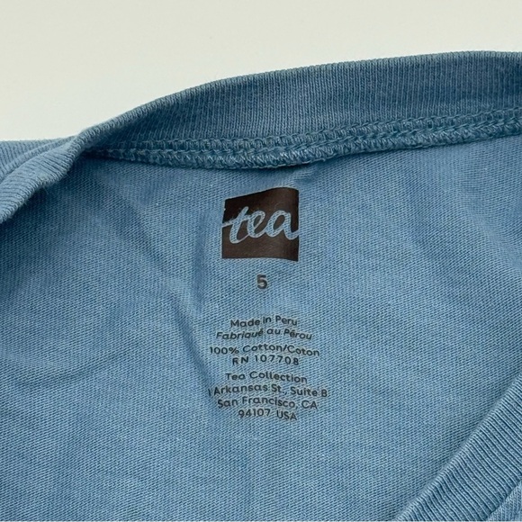 Tea Collection Girls Semper Augustus Tulips Tee Long Sleeve Shirt 5 Blue, Red - Picture 3 of 10